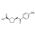 结构式 CAS# 733740-26-6, (1R,3S)-3-[2-(4-甲基苯基)-2-氧代乙基]环戊烷羧酸
