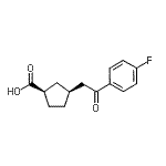 结构式 CAS# 733740-38-0, (1R,3S)-3-[2-(4-氟苯基)-2-氧代乙基]环戊烷羧酸