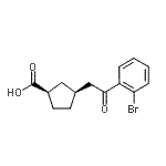 结构式 CAS# 733740-39-1, (1R,3S)-3-[2-(2-溴苯基)-2-氧代乙基]环戊烷羧酸