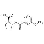 structure of CAS# 733740-56-2, (1R,2S)-2-[2-(3-Methoxyphenyl)-2-oxoethyl]cyclopentanecarboxylic acid;trans-2-[<wbr>2-(3-meth<wbr>oxyphenyl<wbr>)-2-oxoet<wbr>hyl]cyclo<wbr>pentane-1<wbr>-carboxyl<wbr>ic acid