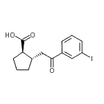 结构式 CAS# 733740-71-1, (1R,2S)-2-[2-(3-碘苯基)-2-氧代乙基]环戊烷羧酸