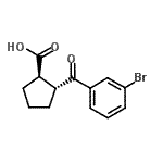 structure of CAS# 733740-96-0, (1R,2R)-2-(3-Bromobenzoyl)cyclopentanecarboxylic acid;trans-2-(3-bromobenzoyl)cyclopentane-1-carboxylic acid