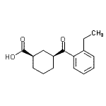 结构式 CAS# 735269-76-8, (1R,3S)-3-(2-乙基苯甲酰)环己烷羧酸