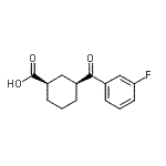 结构式 CAS# 735269-80-4, (1R,3S)-3-(3-氟苯甲酰)环己烷羧酸
