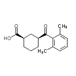 结构式 CAS# 735269-85-9, (1R,3S)-3-(2,6-二甲基苯甲酰)环己烷羧酸