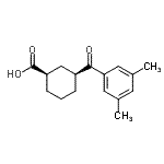 结构式 CAS# 735269-87-1, (1R,3S)-3-(3,5-二甲基苯甲酰)环己烷羧酸