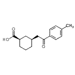 结构式 CAS# 735275-07-7, (1R,3S)-3-[2-(4-甲基苯基)-2-氧代乙基]环己烷羧酸