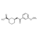 structure of CAS# 735275-09-9, (1R,3S)-3-[2-(3-Methoxyphenyl)-2-oxoethyl]cyclohexanecarboxylic acid;cis-3-[2-<wbr>(3-methox<wbr>yphenyl)-<wbr>2-oxoethy<wbr>l]cyclohe<wbr>xane-1-ca<wbr>rboxylic <wbr>acid