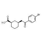 结构式 CAS# 735275-15-7, (1R,3S)-3-[2-(4-溴苯基)-2-氧代乙基]环己烷羧酸