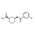结构式 CAS# 735275-18-0, (1R,3S)-3-[2-(3-氟苯基)-2-氧代乙基]环己烷羧酸