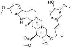 CAS#: 73573-42-9， 11,17alpha-Dimethoxy-16beta-Methoxycarbonyl-3beta,20alpha-Yohimban-18beta-Yl (E)-4-Hydroxy-3-Methoxycinnamate