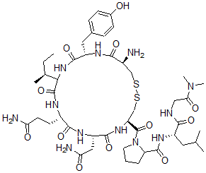 CAS#: 73631-36-4， 1-[(4R,7S,10S,16S,19R)-19-Amino-7-(2-Amino-2-Oxoethyl)-10-(3-Amino-3-Oxopropyl)-13-[(2S)-Butan-2-Yl]-16-[(4-Hydroxyphenyl)Methyl]-6,9,12,15,18-Pentaoxo1,2-Dithia-5,8,11,14,17-Pentazacycloicosane-4-Carbonyl]-N-[(2S)-1-[(2-Dimethylamino-2-Oxoethyl)Amino]-4-Methyl-1-Oxopentan-2-Yl]Pyrrolidine-2-Carboxamide