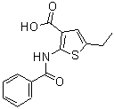 CAS#: 73696-46-5， 2-(Benzoylamino)-5-ethyl-3-thiophenecarboxylic acid