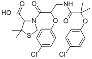 CAS#: 74007-99-1， 3-[2-(4-Chlorophenoxy)-3-[[2-(4-Chlorophenoxy)-2-Methylpropanoyl]Amino]Propanoyl]-5,5-Dimethyl-1,3-Thiazolidine-4-Carboxylic Acid
