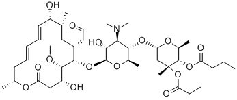 structure of CAS# 74014-51-0, [(2S,3S,4R,6S)-6-[(2R,3S,4R,5R,6S)-6-[[(4R,5S,6S,7R,9R,10R,11E,13E,16R)-4,10-Dihydroxy-5-Methoxy-9,16-Dimethyl-2-Oxo-7-(2-Oxoethyl)-1-Oxacyclohexadeca-11,13-Dien-6-Yl]Oxy]-4-Dimethylamino-5-Hydroxy-2-Methyloxan-3-Yl]Oxy-2,4-Dimethyl-4-Propanoyloxyoxan-3-Yl] Butanoate;[(2S,3S,4R,6S)-6-[(2R,3S,4R,5R,6S)-6-[[(4R,5S,6S,7R,9R,10R,11E,13E,16R)-4,10-Dihydroxy-5-Methoxy-9,16-Dimethyl-2-Oxo-7-(2-Oxoethyl)-1-Oxacyclohexadeca-11,13-Dien-6-Yl]Oxy]-4-Dimethylamino-5-Hydroxy-2-Methyl-Tetrahydropyran-3-Yl]Oxy-2,4-Dimethyl-4-Propanoyloxy-Tetrahydropyran-3-Yl] Butanoate;Butanoic Acid [(2S,3S,4R,6S)-6-[[(2R,3S,4R,5R,6S)-6-[[(4R,5S,6S,7R,9R,10R,11E,13E,16R)-4,10-Dihydroxy-5-Methoxy-9,16-Dimethyl-2-Oxo-7-(2-Oxoethyl)-1-Oxacyclohexadeca-11,13-Dien-6-Yl]Oxy]-4-Dimethylamino-5-Hydroxy-2-Methyl-3-Tetrahydropyranyl]Oxy]-2,4-Dimethyl-4-(1-Oxopropoxy)-3-Tetrahydropyranyl] Ester;Butyric Acid [(2S,3S,4R,6S)-6-[(2R,3S,4R,5R,6S)-6-[[(4R,5S,6S,7R,9R,10R,11E,13E,16R)-4,10-Dihydroxy-2-Keto-7-(2-Ketoethyl)-5-Methoxy-9,16-Dimethyl-1-Oxacyclohexadeca-11,13-Dien-6-Yl]Oxy]-4-Dimethylamino-5-Hydroxy-2-Methyl-Tetrahydropyran-3-Yl]Oxy-2,4-Dimethyl-4-Propionyloxy-Tetrahydropyran-3-Yl] Ester
