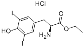 structure of CAS# 74051-47-1, 3,5-Diiodo-L-Tyrosine Ethyl Ester Hydrochloride;Ethyl (2S)-2-Amino-3-(4-Hydroxy-3,5-Diiodo-Phenyl)Propanoate Hydrochloride;(2S)-2-Amino-3-(4-Hydroxy-3,5-Diiodophenyl)Propanoic Acid Ethyl Ester Hydrochloride;(2S)-2-Amino-3-(4-Hydroxy-3,5-Diiodo-Phenyl)Propionic Acid Ethyl Ester Hydrochloride