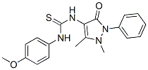 structure of CAS# 74051-63-1, 1-(1,5-Dimethyl-3-Oxo-2-Phenylpyrazol-4-Yl)-3-(4-Methoxyphenyl)Thiourea;1-(1,5-Dimethyl-3-Oxo-2-Phenyl-Pyrazol-4-Yl)-3-(4-Methoxyphenyl)Thiourea;1-(1,5-Dimethyl-3-Oxo-2-Phenyl-4-Pyrazolyl)-3-(4-Methoxyphenyl)Thiourea;1-(3-Keto-1,5-Dimethyl-2-Phenyl-Pyrazol-4-Yl)-3-(4-Methoxyphenyl)Thiourea