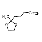 CAS#: 74066-96-9， 2-Methyl-2-(4-pentyn-1-yl)-1,3-dioxolane