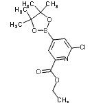 structure of CAS# 741709-70-6, Ethyl 6-chloro-4-(4,4,5,5-tetramethyl-1,3,2-dioxaborolan-2-yl)-2-pyridinecarboxylate;2-Chloro-<wbr>6-(ethoxy<wbr>carbonyl)<wbr>pyridine-<wbr>4-boronic<wbr> acid pin<wbr>acol ester;2-Chloro-<wbr>6-(ethoxy<wbr>carbonyl)<wbr>pyridine-<wbr>4-boronic<wbr> acid, pi<wbr>nacol est<wbr>er;2-Pyridin<wbr>ecarboxyl<wbr>ic acid, <wbr>6-chloro-<wbr>4-(4,4,5,<wbr>5-tetrame<wbr>thyl-1,3,<wbr>2-dioxabo<wbr>rolan-2-y<wbr>l)-, ethy<wbr>l ester
