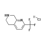 结构式 CAS# 741737-13-3, 2-(三氟甲基)-5,6,7,8-四氢-1,7-萘啶盐酸盐(1:1)