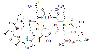 CAS#: 74174-40-6， (2S)-2-[[(3R)-2-[[(2S)-2-[[(2S)-2-[[(2S)-1-[(2S,3R)-2-[[5-Amino-2-[[(2S)-2-[[(2S)-6-Amino-2-[[(2S)-2-[[(2S)-2-[[(2S,3R)-2-Amino-3-Hydroxybutanoyl]Amino]-3-Hydroxypropanoyl]Amino]-5-Hydroxy-5-Oxopentanoyl]Amino]Hexanoyl]Amino]-3-Hydroxypropanoyl]Amino]-5-Oxopentanoyl]Amino]-3-Hydroxybutanoyl]Pyrrolidine-2-Carbonyl]Amino]-4-Methylpentanoyl]Amino]-3-Methylbutanoyl]Amino]-3-Hydroxybutanoyl]Amino]-4-Methylpentanoic Acid