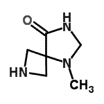 结构式 CAS# 742694-76-4, 5-甲基-2,5,7-三氮杂螺[3.4]辛烷-8-酮