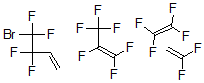 CAS#: 74398-72-4， 4-Bromo-3,3,4,4-Tetrafluorobut-1-Ene, 1,1-Difluoroethene, 1,1,2,3,3,3-Hexafluoroprop-1-Ene, 1,1,2,2-Tetrafluoroethene