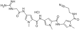 CAS#: 74671-14-0， N-[5-(2-Cyanoethylcarbamoyl)-1-Methylpyrrol-3-Yl]-4-[[4-[[2-(Diaminomethylideneamino)Acetyl]Amino]-1-Methylpyrrole-2-Carbonyl]Amino]-1-Methylpyrrole-2-Carboxamide Hydrochloride