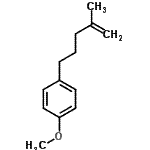 structure of CAS# 74672-06-3, 1-Methoxy-4-(4-methyl-4-penten-1-yl)benzene;1-Methoxy-4-(4-methyl-4-pentenyl)benzene #;5-(4-Methoxyphenyl)-2-methyl-1-pentene