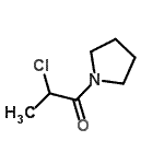 structure of CAS# 75115-52-5, 2-Chloro-1-(1-pyrrolidinyl)-1-propanone;1-(2-Chloropropanoyl)pyrrolidine;2-chloro-1-pyrrolidinylpropan-1-one;pyrrolidine, 1-(2-chloro-1-oxopropyl)