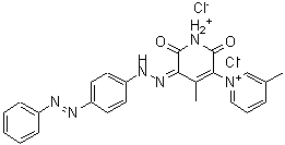 CAS#: 75199-20-1， (5Z)-4-Methyl-3-(3-Methylpyridin-1-Ium-1-Yl)-5-[(4-Phenyldiazenylphenyl)Hydrazinylidene]Pyridin-1-Ium-2,6-Dione Chloride