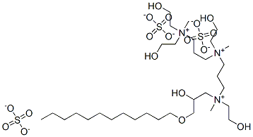 CAS#: 75199-22-3， N-(3-(bis(2-hydroxyethyl)methylammonio)propyl)-N'-(3-(dodecyloxy)-2-hydroxypropyl)-N,N'-bis(2-hydroxyethyl)-N,N'-dimethyl-1,3-Propanediaminium tris(methyl sulfate)
