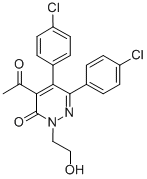 CAS#: 75319-92-5， 4-Acetyl-5,6-Bis(4-Chlorophenyl)-2-(2-Hydroxyethyl)Pyridazin-3-One