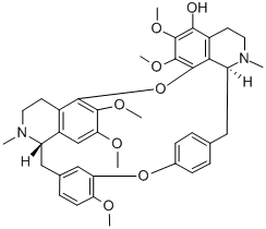 CAS#: 75352-27-1， (7S,19aS)-5,6,7,8,19a,20,21,22-Octahydro-12,24,25,31,32-Pentamethoxy-6,20-Dimethyl-4H-2,3,7-(1,3)Butadien(1)Yl(4)Ylidene-15,18-Etheno-9,13-Metheno-19H-Pyrido(2,3,4-tu)-1,14,6-Benzodioxaazacyclodocosin-23-Ol
