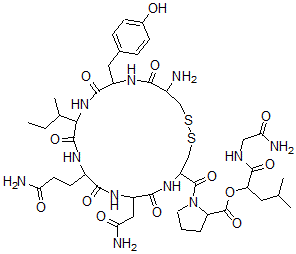 CAS#: 75607-76-0， [1-[(2-Amino-2-Oxoethyl)Amino]-4-Methyl-1-Oxopentan-2-Yl] 1-[19-Amino-7-(2-Amino-2-Oxoethyl)-10-(3-Amino-3-Oxopropyl)-13-Butan-2-Yl-16-[(4-Hydroxyphenyl)Methyl]-6,9,12,15,18-Pentaoxo1,2-Dithia-5,8,11,14,17-Pentazacycloicosane-4-Carbonyl]Pyrrolidine-2-Carboxylate