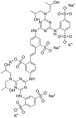 CAS#: 75790-89-5， Tripotassium Trisodium 2-[[4-(Bis(2-Hydroxypropyl)Amino)-6-[[4-[(E)-2-[4-[[4-(Bis(2-Hydroxypropyl)Amino)-6-[(2,5-Disulfonatophenyl)Amino]-1,3,5-Triazin-2-Yl]Amino]-2-Sulfonatophenyl]Ethenyl]-3-Sulfonatophenyl]Amino]-1,3,5-Triazin-2-Yl]Amino]Benzene-1,4-Disulfonate