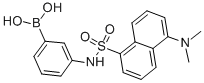 structure of CAS# 75806-94-9, 3-(Dansylamino)Phenylboronic Acid;[3-[(5-Dimethylamino-1-Naphthyl)Sulfonylamino]Phenyl]Boronic Acid;(3-(((5-(Dimethylamino)-1-Naphthyl)Sulphonyl)Amino)Phenyl)Metaboric Acid;Boronic Acid, (3-(((5-(Dimethylamino)-1-Naphthalenyl)Sulfonyl)Amino)Phenyl)-