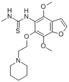 CAS#: 75883-72-6， 1-[4,7-Dimethoxy-6-(2-Piperidin-1-Ylethoxy)-1-Benzofuran-5-Yl]-3-Methylthiourea