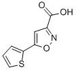 structure of CAS# 763109-71-3, 5-Thiophen-2-Yl-Isoxazole-3-Carboxylic Acid;5-(2-THIENYL)-3-ISOXAZOLECARBOXYLIC ACID;5-THIEN-2-YLISOXAZOLE-3-CARBOXYLIC ACID