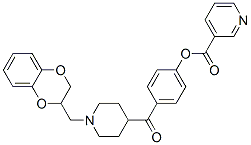 CAS#: 76335-58-5， (1-((2,3-Dihydro-1,4-benzodioxin-2-yl)methyl)-4-piperidinyl)(4-hydroxyphenyl)-Methanone 3-pyridinecarboxylate
