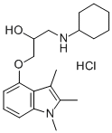 CAS#: 76410-33-8， 1-(Cyclohexylamino)-3-(1,2,3-Trimethylindol-4-Yl)Oxypropan-2-Ol Hydrochloride