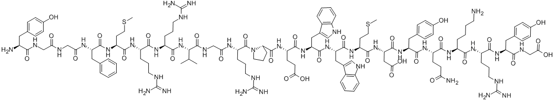 CAS#: 76622-26-9， L-Tyrosylglycylglycyl-L-phenylalanyl-L-methionyl-L-arginyl-L-arginyl-L-valylglycyl-L-arginyl-L-prolyl-L-a-glutamyl-L-tryptophyl-L-tryptophyl-L-methionyl-L-a-aspartyl-L-tyrosyl-L-glutaminyl-L-lysyl-L-arginyl-L-tyrosyl-Glycine