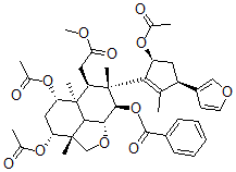 CAS#: 76689-95-7， (2aR,3R,5S,5aR,6R,7R,8S,8aR,8bR)-3,5-Bis(Acetyloxy)-7-((3R,5S)-5-(Acetyloxy)-3-(3-Furanyl)-2-Methyl-1-Cyclopenten-1-Yl)-8-(Benzoyloxy)Decahydro-2a,5a,7-Trimethyl-2H-Naphtho(1,8-bc)Furan-6-Acetic Acid Methyl Ester