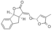 结构式 CAS# 76974-79-3, (3E,3aR,8bS)-3-[[(2S)-4-甲基-5-氧代-2H-呋喃-2-基]氧基亚甲基]-4,8b-二氢-3aH-茚并[2,1-d]呋喃-2-酮