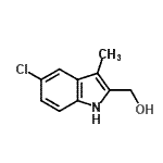 structure of CAS# 77373-72-9, (5-Chloro-3-methyl-1H-indol-2-yl)methanol;(5-chloro-3-methyl-1H-indol-2-yl)methanol;1H-indole-2-methanol, 5-chloro-3-methyl-;MFCD08691931