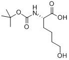 结构式 CAS# 77611-37-1, 叔丁氧羰基-L-6-羟基正亮氨酸