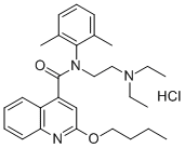 CAS#: 77966-20-2， 2-Butoxy-N-[2-(diethylamino)ethyl]-N-(2,6-dimethylphenyl)-4-Quinolinecarboxamide hydrochloride