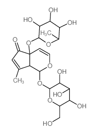 CAS#: 78280-92-9， 7-Methyl-1-[3,4,5-trihydroxy-6-(hydroxymethyl)oxan-2-yl]oxy-4a-(3,4,5-trihydroxy-6-methyl-oxan-2-yl)oxy-1,7a-dihydrocyclopenta[c]pyran-5-one