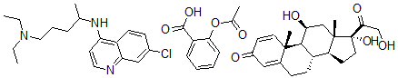 CAS#: 78456-99-2， (11beta)-11,17,21-trihydroxy-Pregna-1,4-diene-3,20-dione mixt. with 2-(acetyloxy)benzoic acid and N4-(7-chloro-4-quinolinyl)-N1,N1-diethyl-1,4-pentanediamine