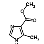 structure of CAS# 78892-68-9, Methyl 4-methyl-1H-imidazole-5-carboxylate;1H-imidazole-5-carboxylic acid, 4-methyl-, methyl ester;methyl 4-methyl-1H-imidazole-5-carboxylate;Methyl 5(4)-methylimidazole-4(5)-carboxylate